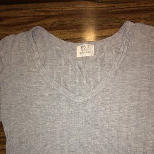 Heather Grey ribbed midi t-shirt dress